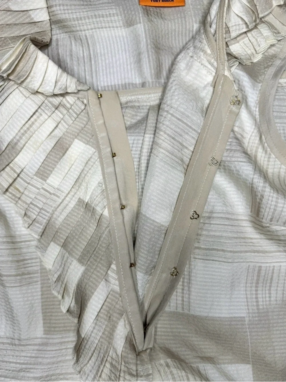 Tory Burch Beige/Tan Women's Blouse Size 8 (Medium)